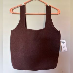 Soft fuzzy A&F brown cropped tank